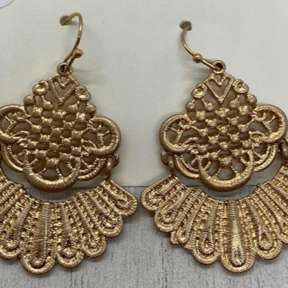 Gold Ornate Earrings